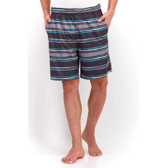 Speedo Gray Striped Elastic Drawstring Waist Pockets Board Shorts Men's Size XL - Picture 1 of 14